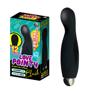 Love Pointy12頻USB充電電動按摩棒(黑色)